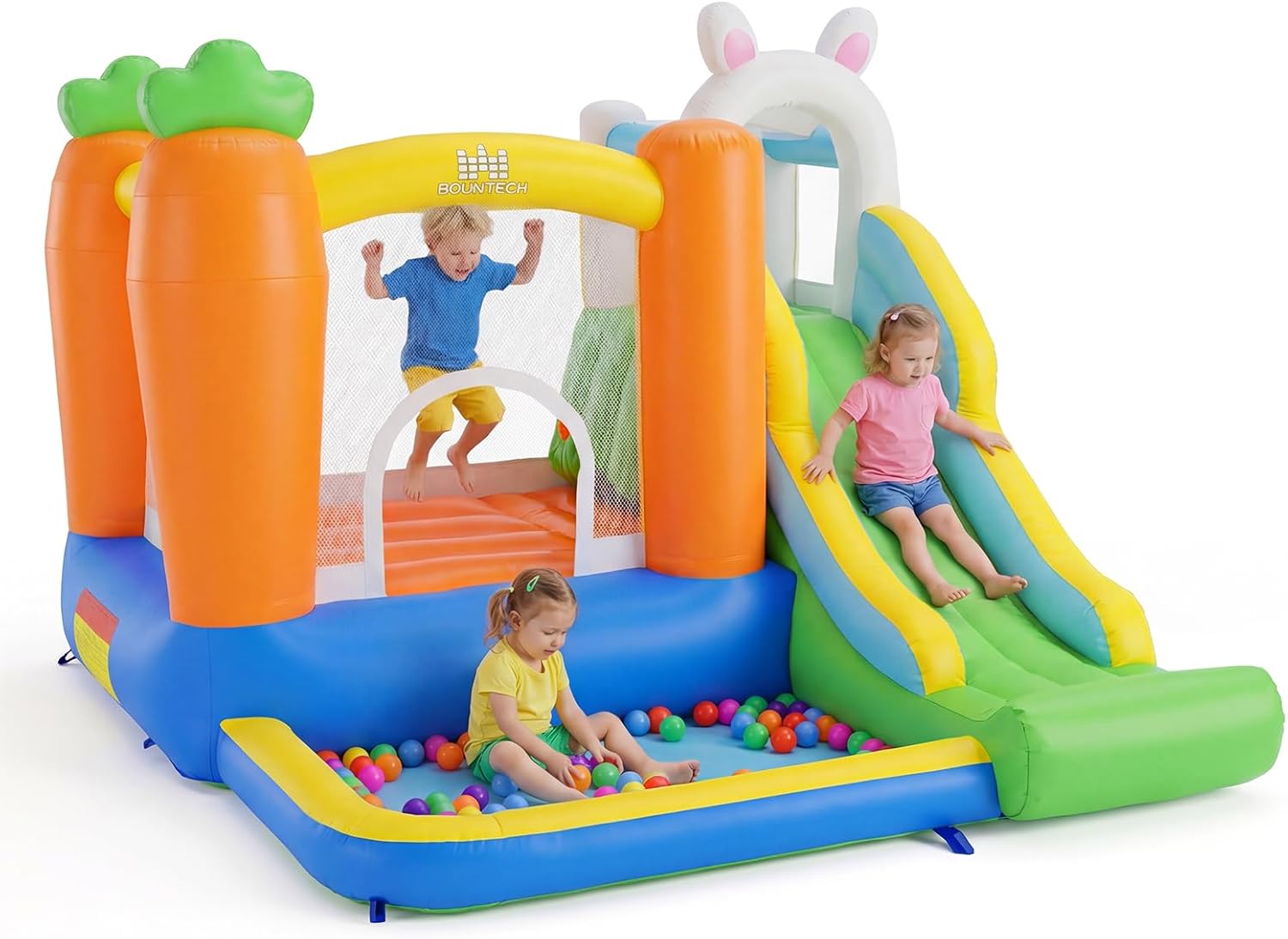 Kids Outdoor Jump House - Inflatable Bounce House with Ball Pit