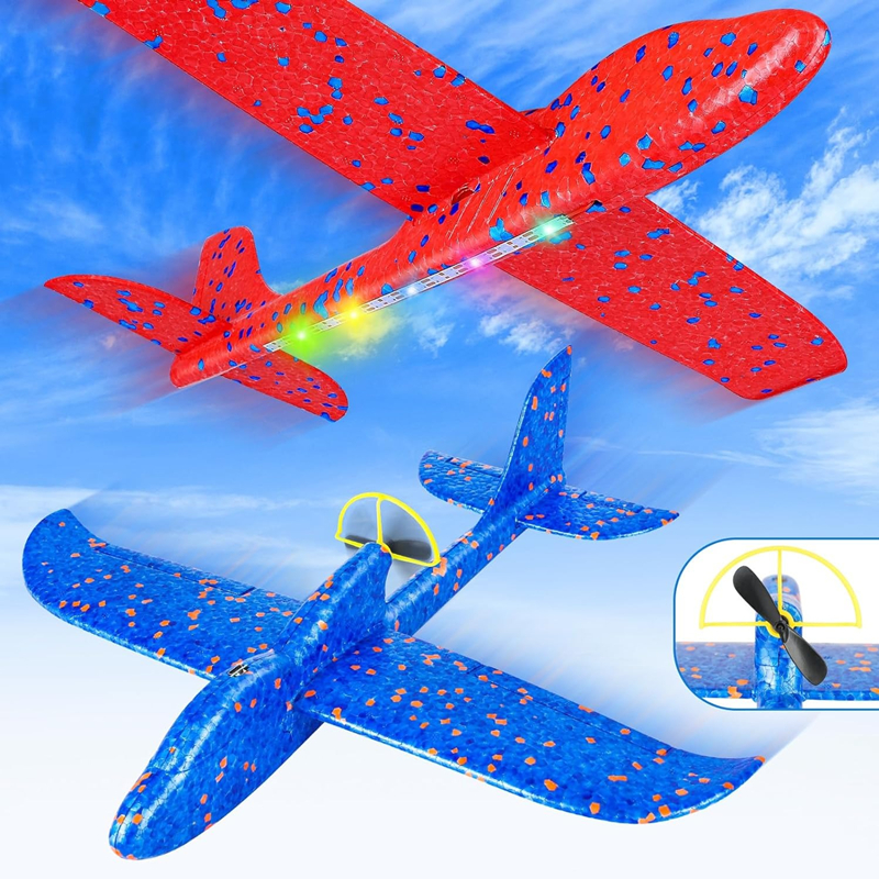 Kids Outdoor Activity Set - Electric Foam Plane Glider Hand Throw