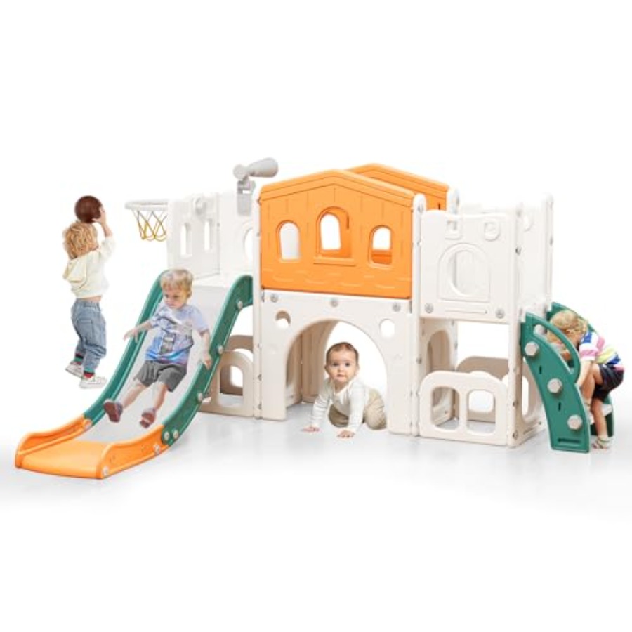 Kids Outdoor Playground - 8 in 1 Toddler Slide Set