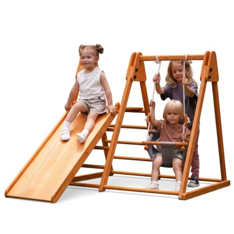 Kids Outdoor Jungle Gym With Slide - Outdoor jungle gym for kids 18mo-6yrs: