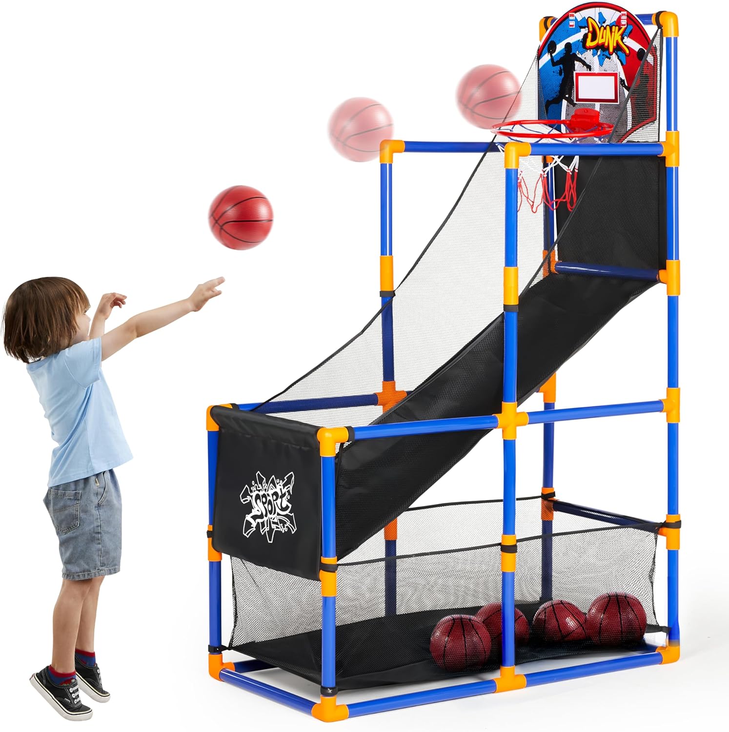 Kids Outdoor Set - Arcade Basketball Game Set with 4