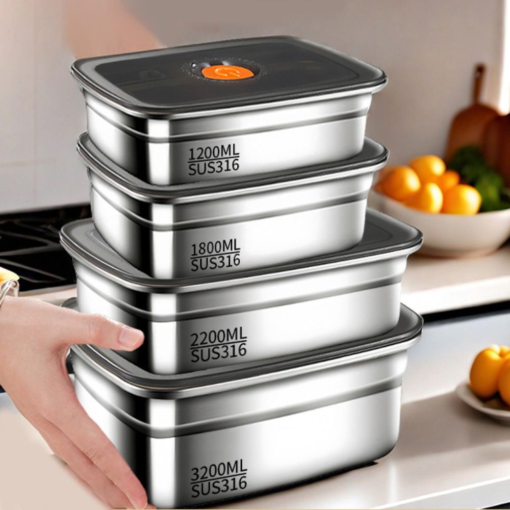 Kids Outdoor Kitchen Accessories - Stainless Steel Lunch Box Bento Box