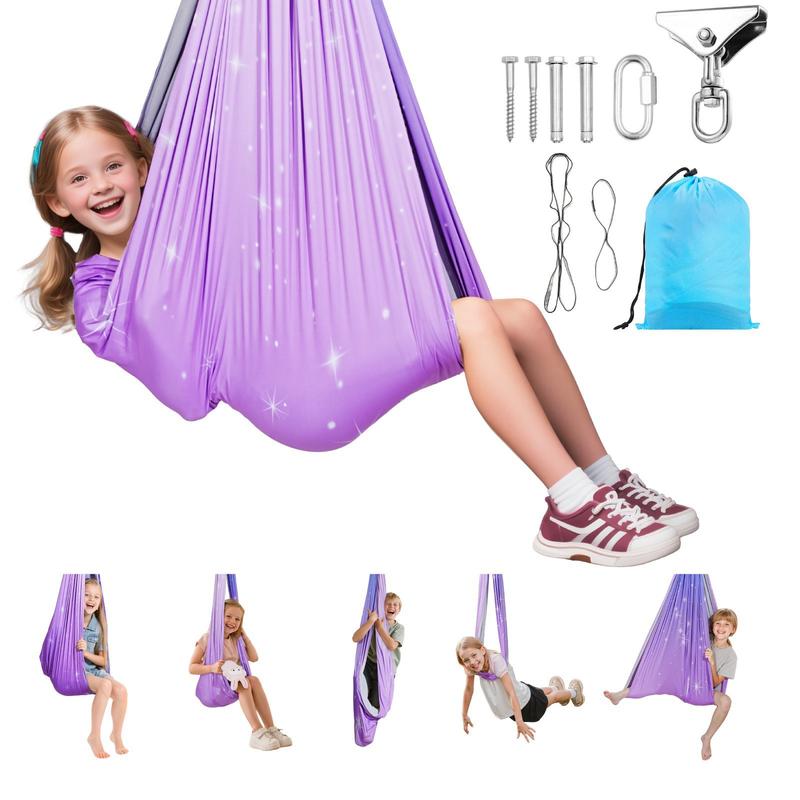 Kids Outdoor Yoga - Sensory Swing, Double-Layer Fabric Sensorys Hammock,