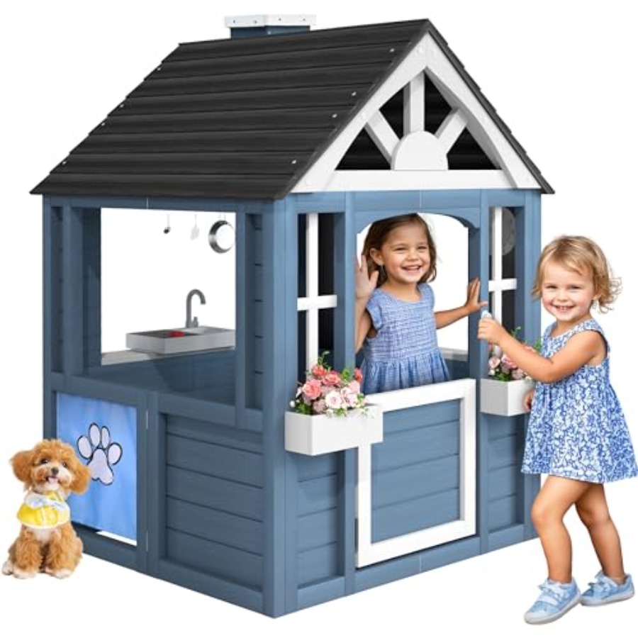 Kids Outdoor Nature Play - Outdoor playhouse for kids cedar wood