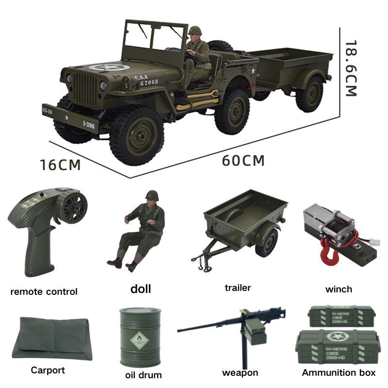Kids Outdoor Vehicles - JJRC C8815 Rc car 1941 JEEP