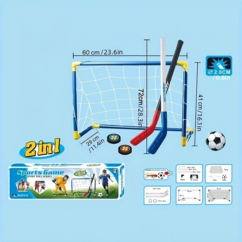 2 in 1 Kids Hockey & Soccer Go – Kids Outdoor Hockey Set Bewertung und Preis