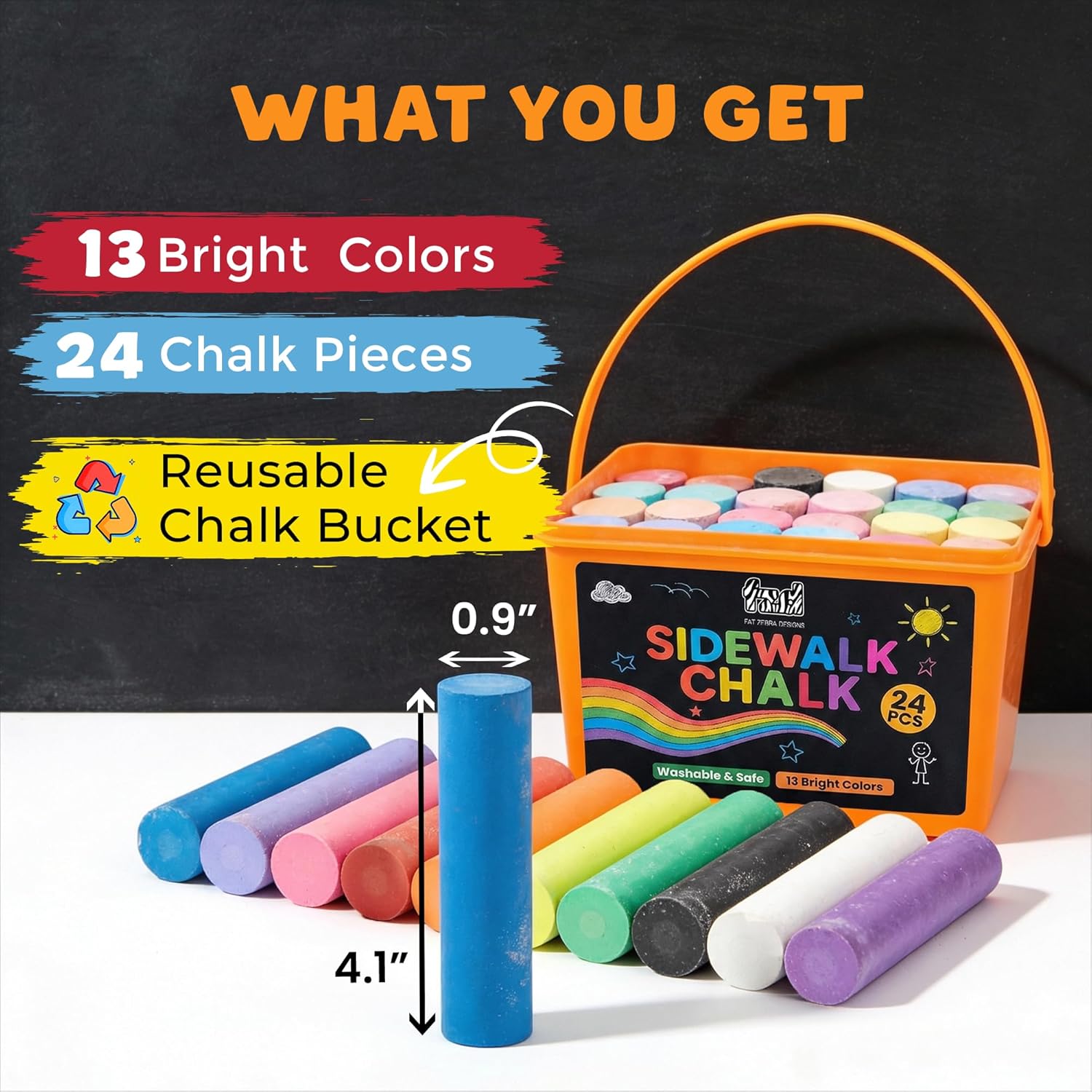 24 PCS Sidewalk Chalk for Kids – Chalk Outdoor Jumbo Bewertung und Preis