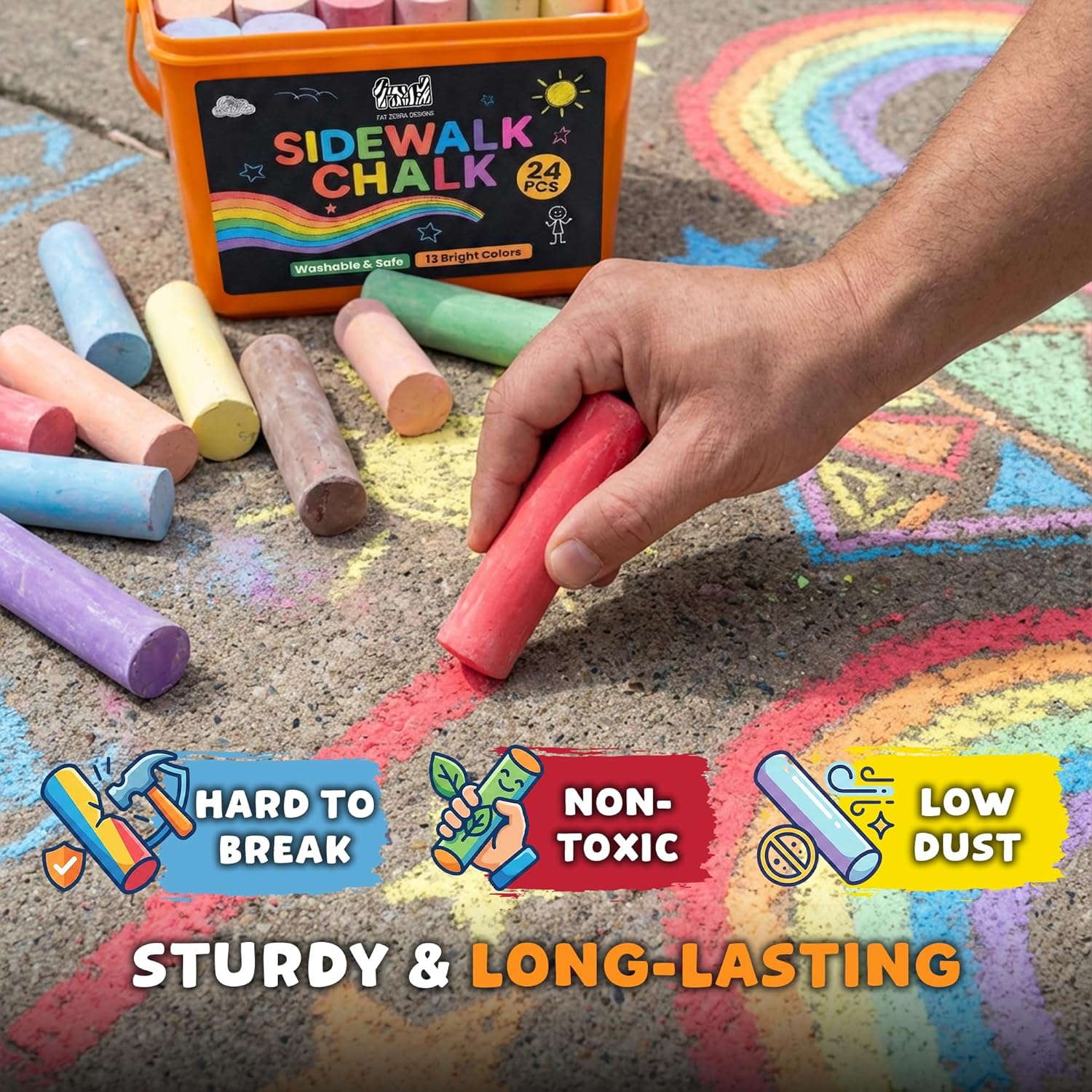 24 PCS Sidewalk Chalk for Kids – Chalk Outdoor Jumbo Bewertung und Preis