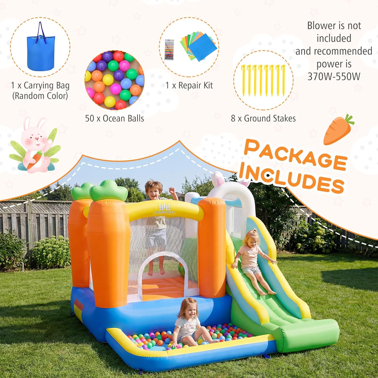 Inflatable Bounce House with B – Kids Outdoor Jump House Bewertung und Preis