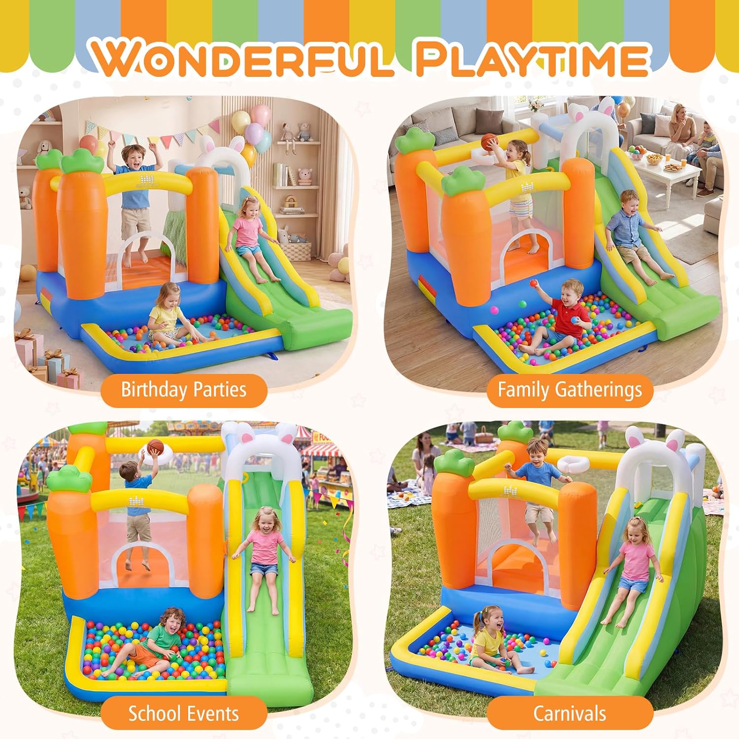 Inflatable Bounce House with B – Kids Outdoor Jump House Bewertung und Preis