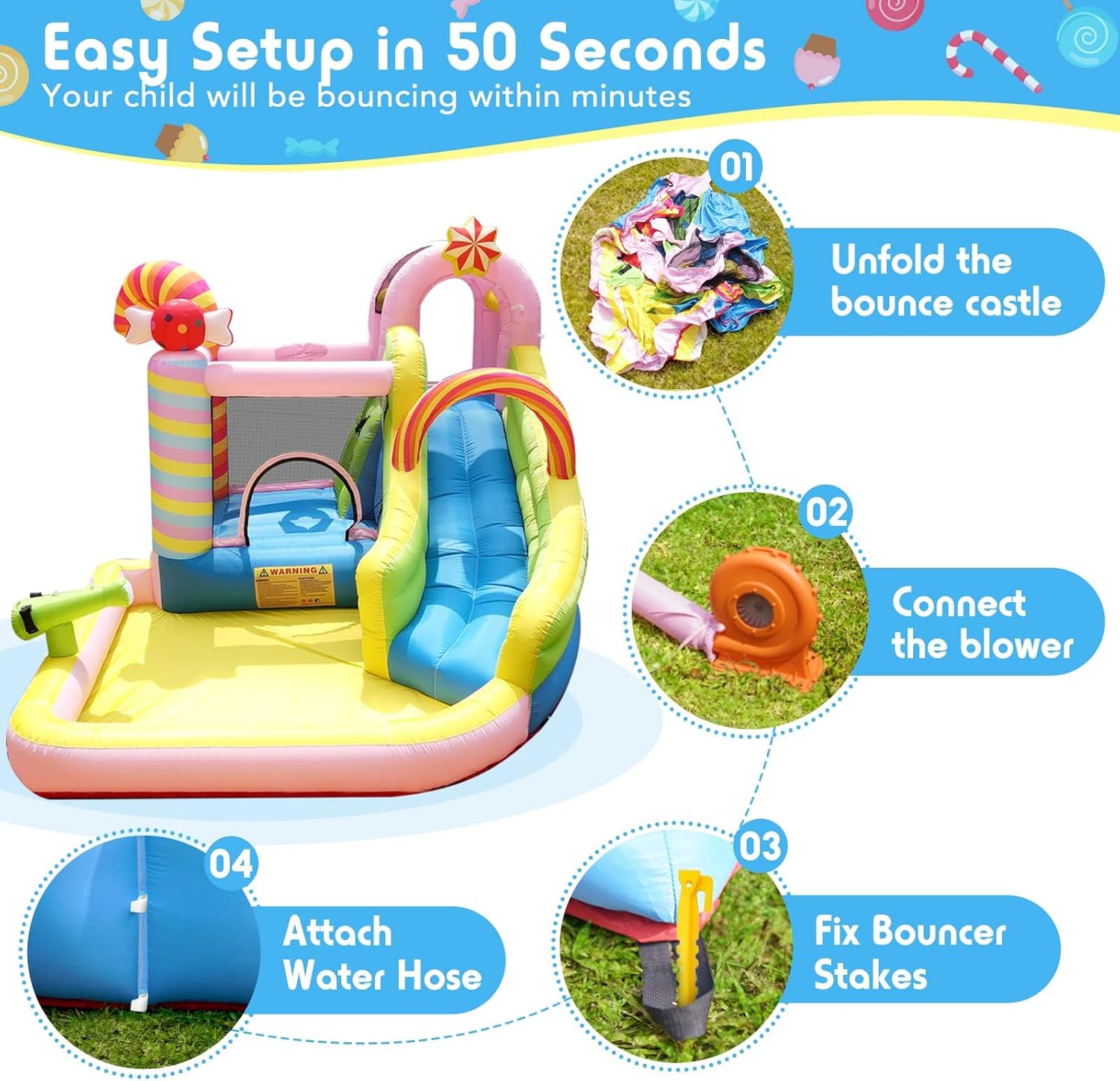Kids Inflatable Water Slide Bo – Kids Outdoor Inflatable Bewertung und Preis