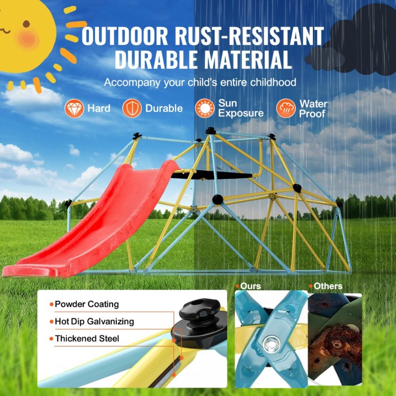 Climbing Dome, for Kids 3 to 9 – Kids Outdoor Jungle Gym With Slide Bewertung und Preis