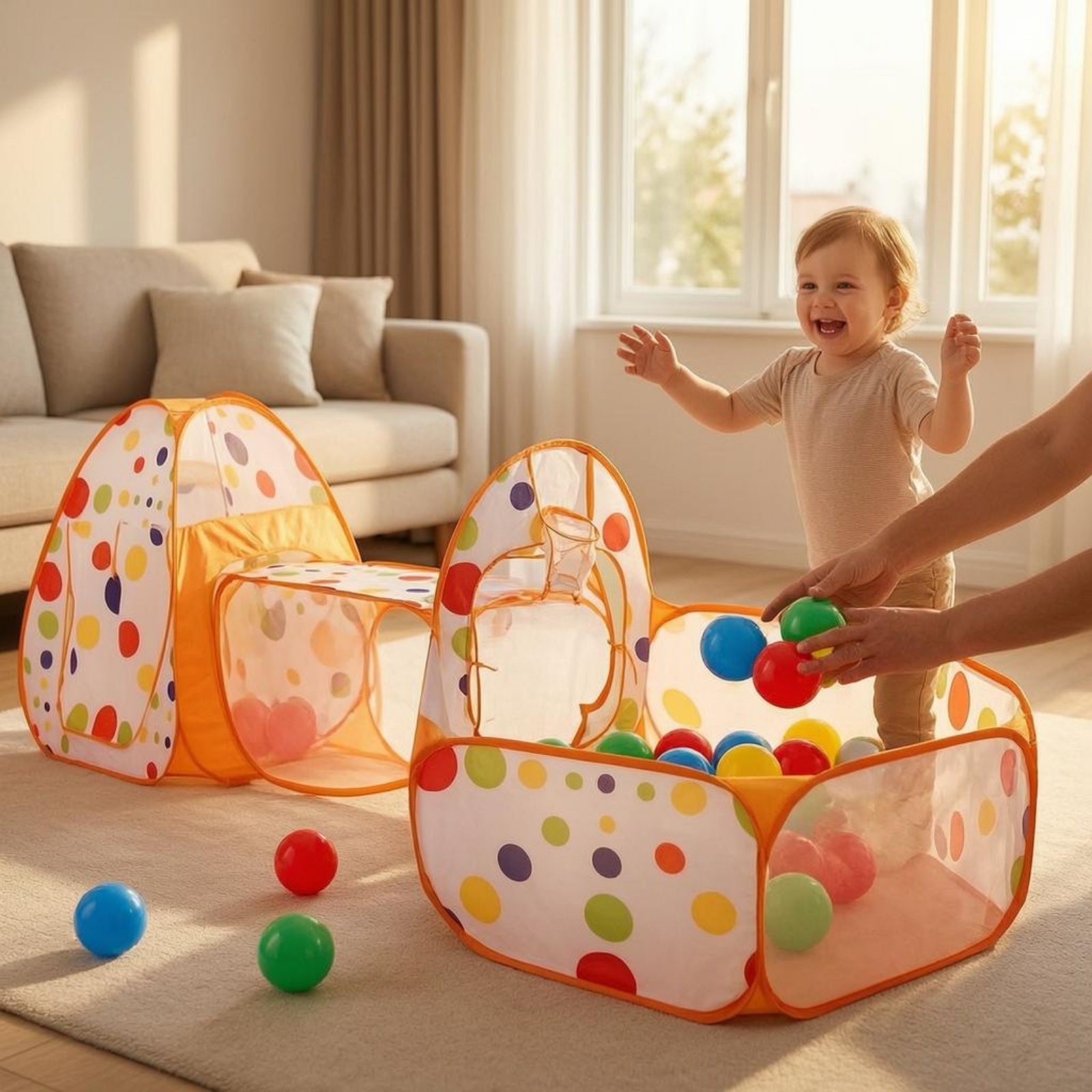 3 Pieces 3 in 1 Play Tent Set  – Kids Outdoor Set Bewertung und Preis