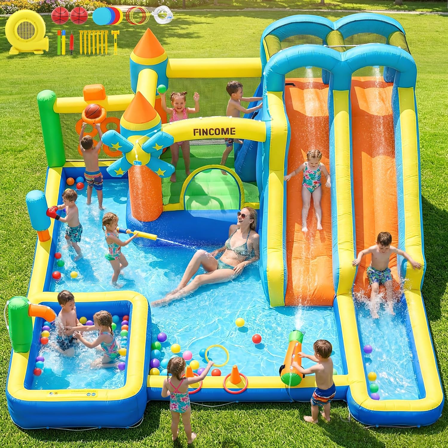 10-in-1 Inflatable Bouncy Cast – Kids Outdoor Inflatable Bewertung und Preis
