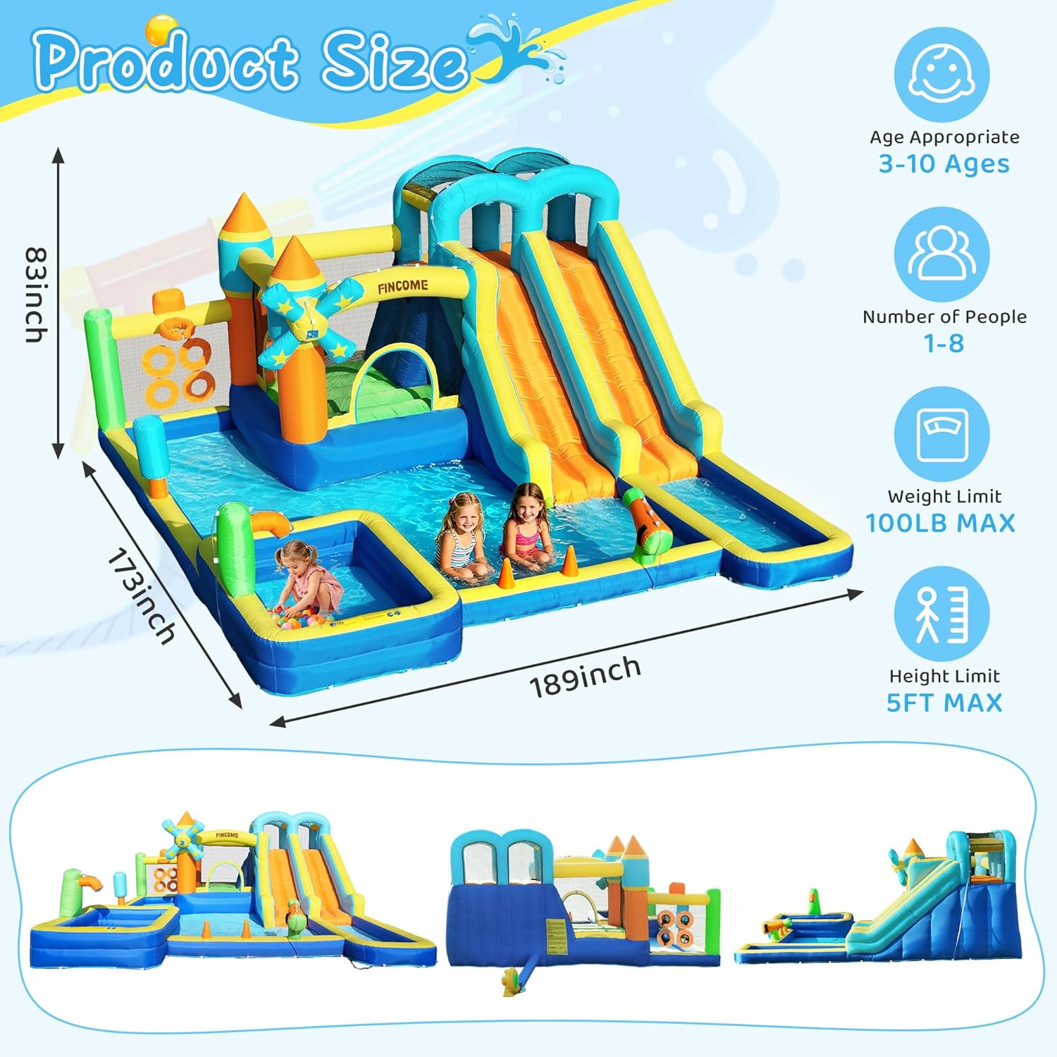 10-in-1 Inflatable Bouncy Cast – Kids Outdoor Inflatable Bewertung und Preis