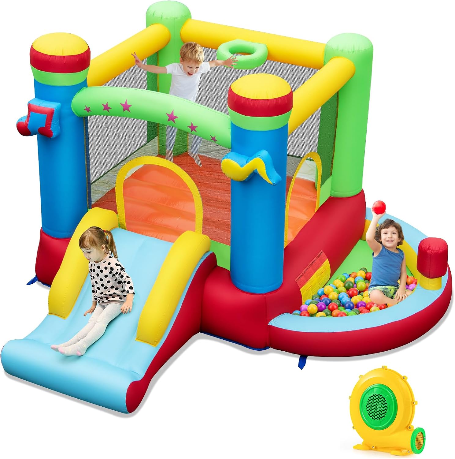 Inflatable Bounce House with B – Kids Outdoor Jump House Bewertung und Preis