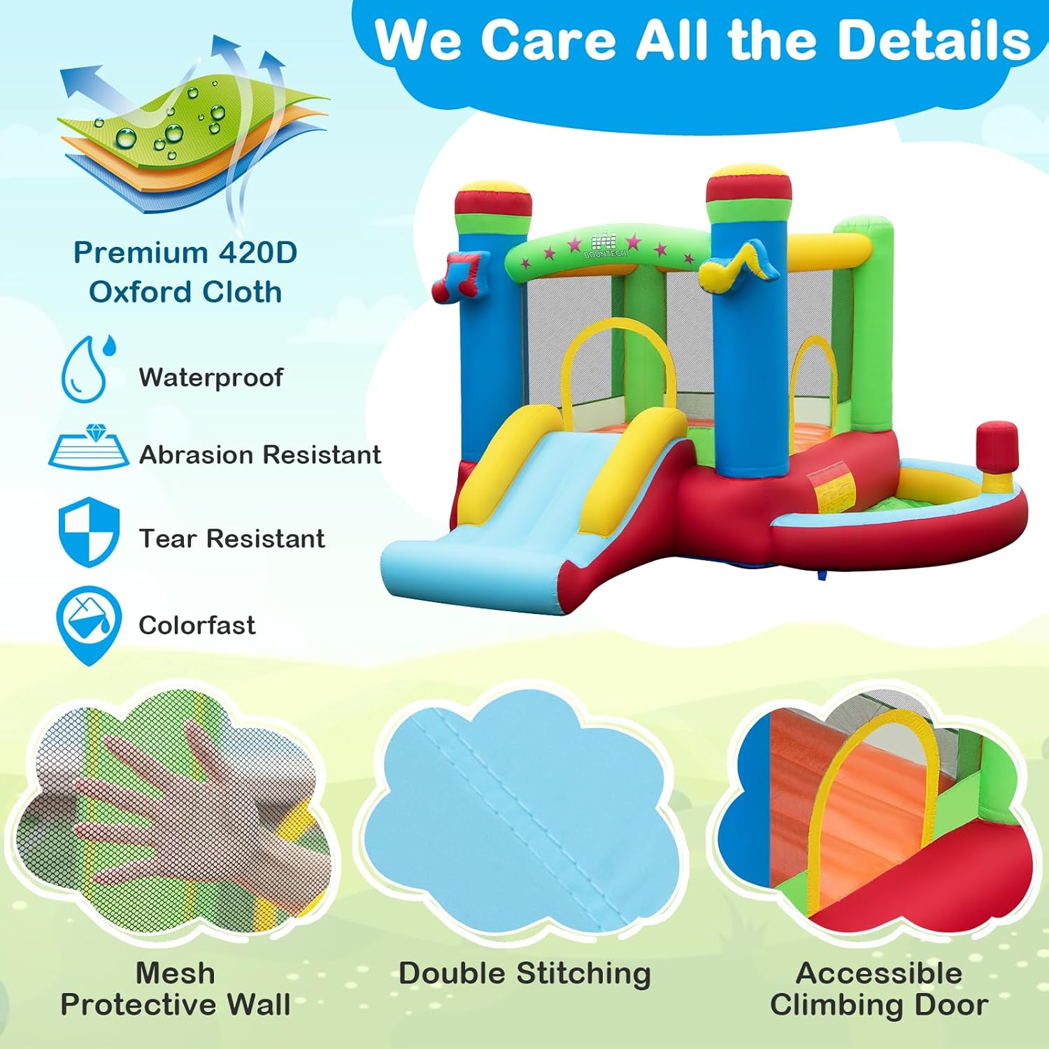 Inflatable Bounce House with B – Kids Outdoor Jump House Bewertung und Preis