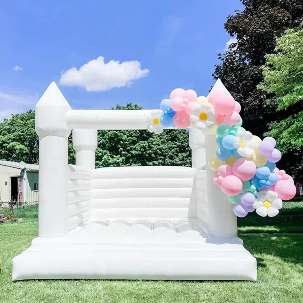 White Inflatable Bounce House  – Kids Outdoor Jump House Bewertung und Preis
