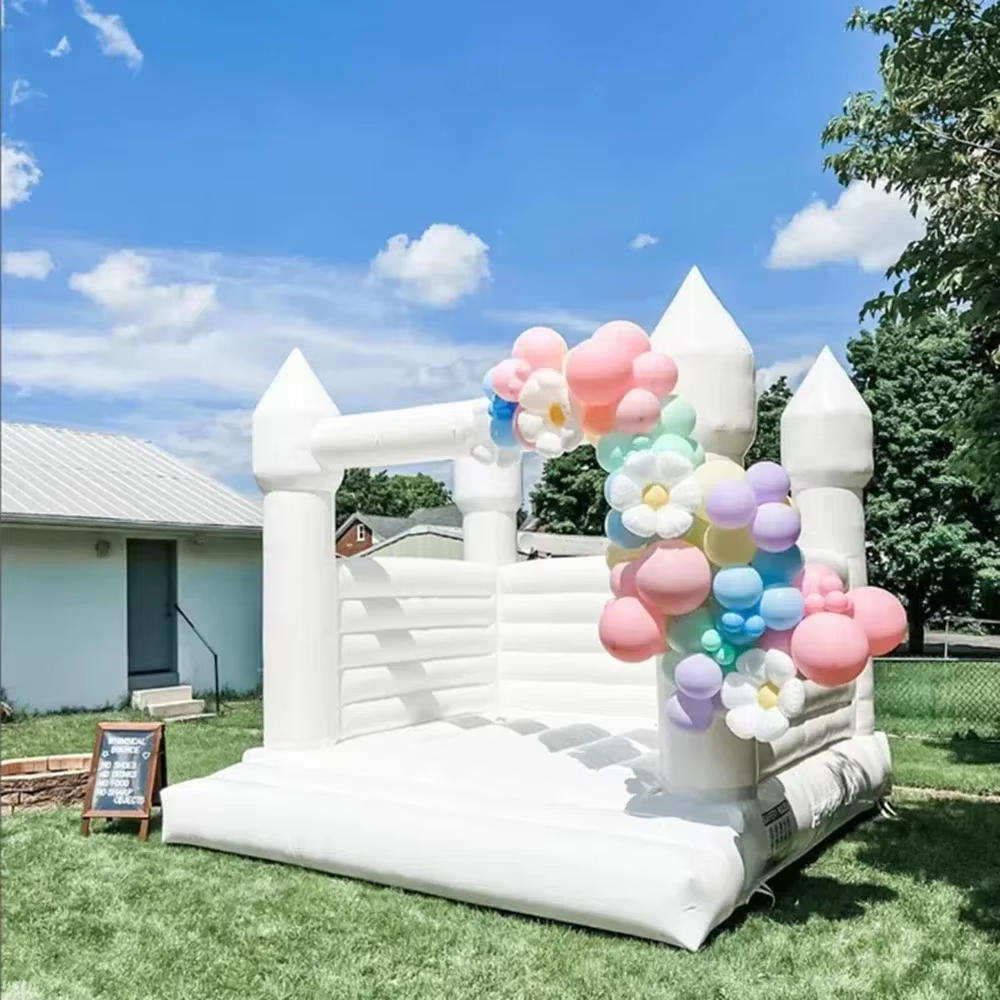 White Inflatable Bounce House  – Kids Outdoor Jump House Bewertung und Preis