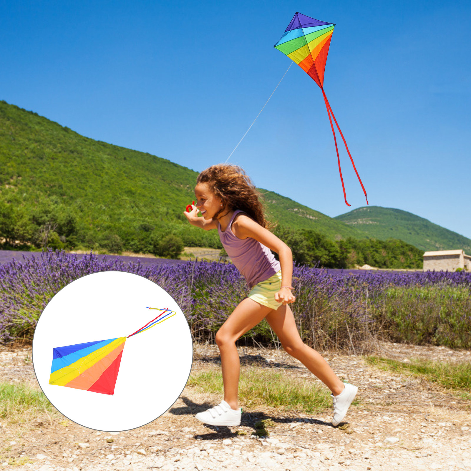 Shape Rainbow Kite with Long T – Kite Easy Fly Kids Bewertung und Preis