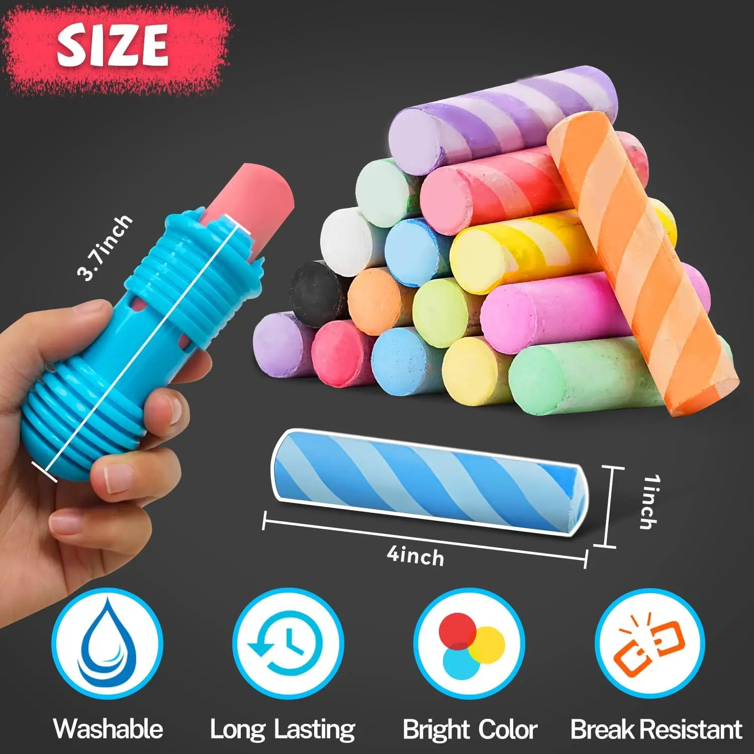 Jumbo Sidewalk Chalk Set for K – Chalk Outdoor Jumbo Bewertung und Preis