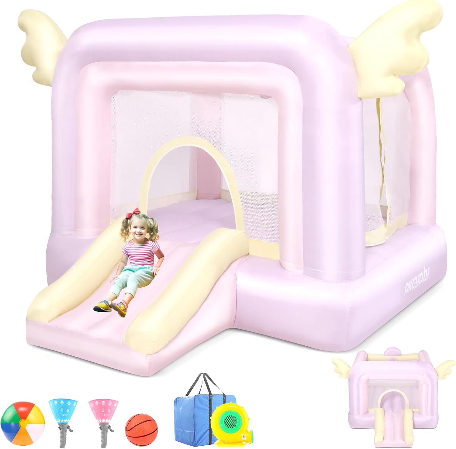 Inflatable Bouncy Castle with  – Kids Outdoor Jump House Bewertung und Preis
