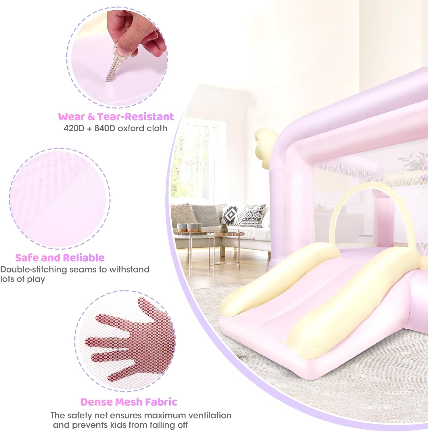 Inflatable Bouncy Castle with  – Kids Outdoor Jump House Bewertung und Preis