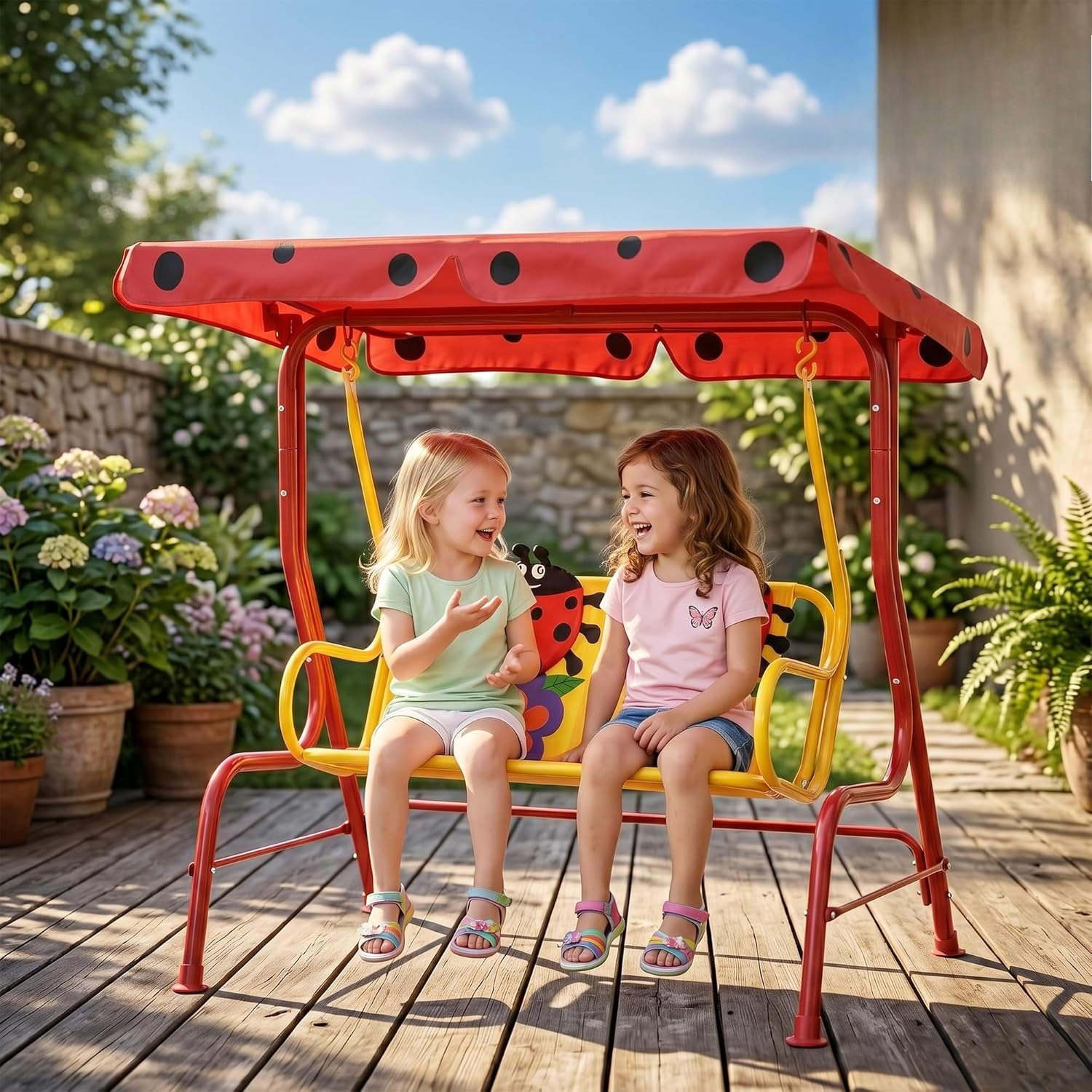 Kids Patio Swing, 2-Seater Out – Kids Outdoor Hanging Chair Bewertung und Preis