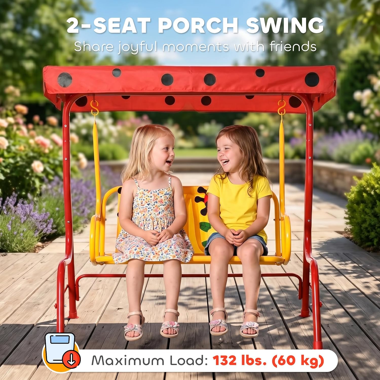 Kids Patio Swing, 2-Seater Out – Kids Outdoor Hanging Chair Bewertung und Preis