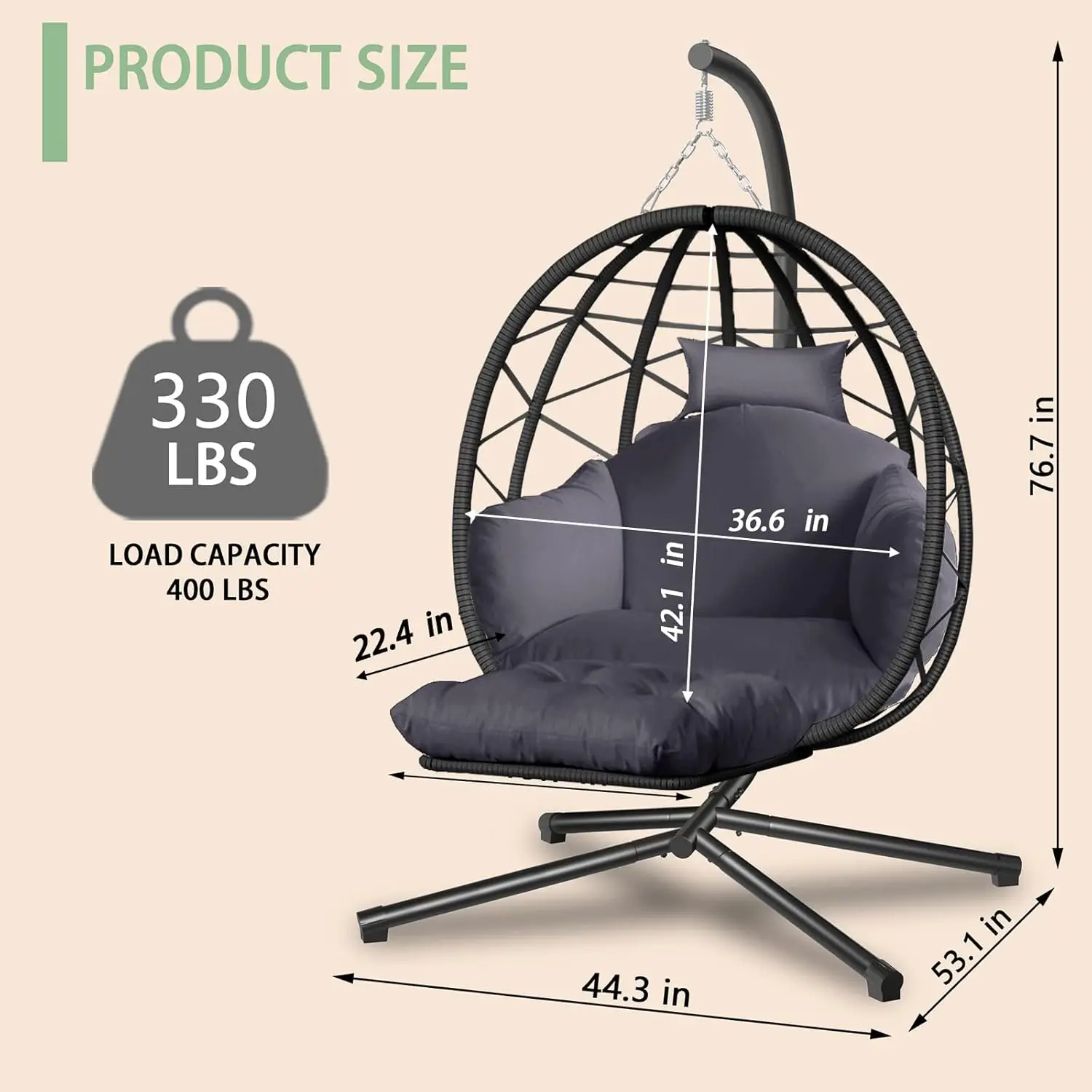 Hanging Egg Chair with Stand a – Kids Outdoor Hanging Chair Bewertung und Preis