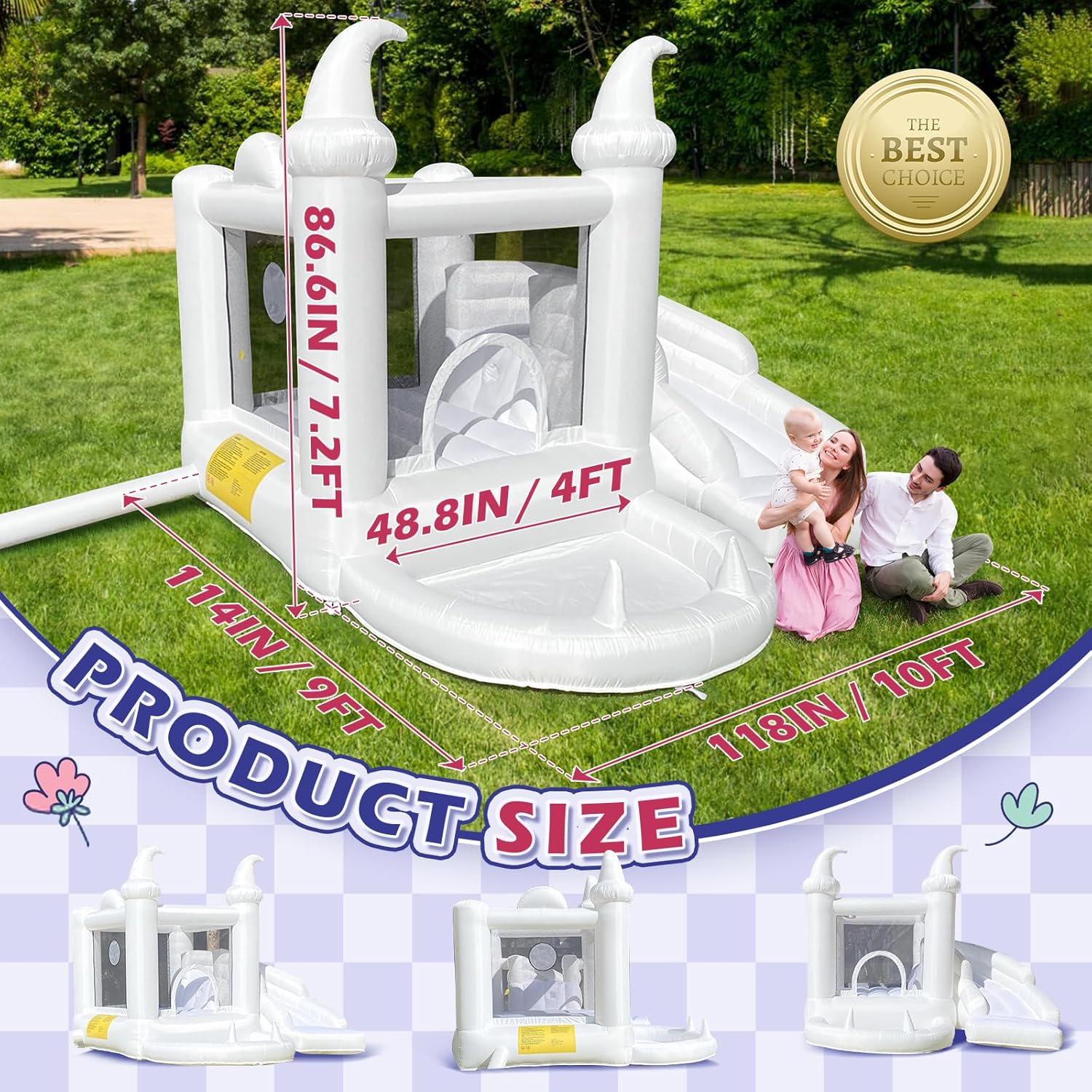 White Inflatable Bouncy Castle – Kids Outdoor Jumping Castle Bewertung und Preis