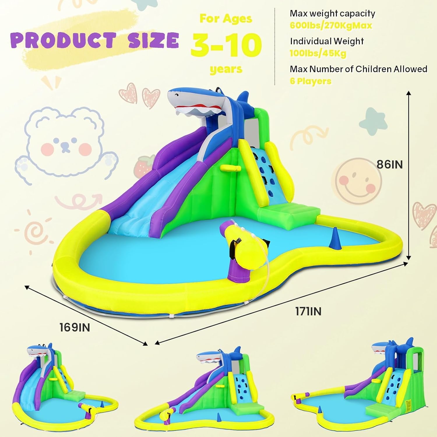 13x14FT Inflatable Bounce Hous – Kids Outdoor Inflatable Bewertung und Preis