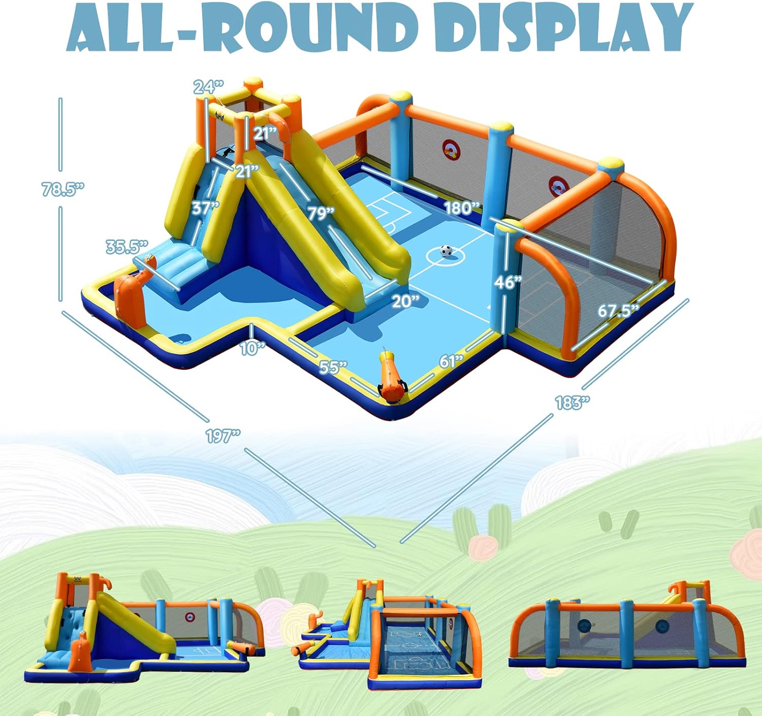 Inflatable Water Slide, Dual C – Kids Outdoor Inflatable Bewertung und Preis