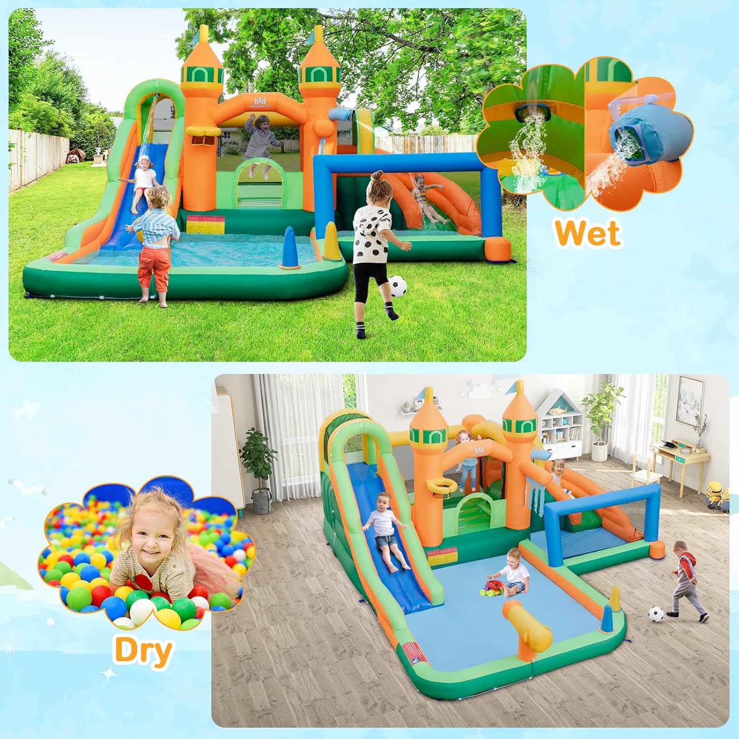 9-in-1 Inflatable Water Park B – Kids Outdoor Jump House Bewertung und Preis