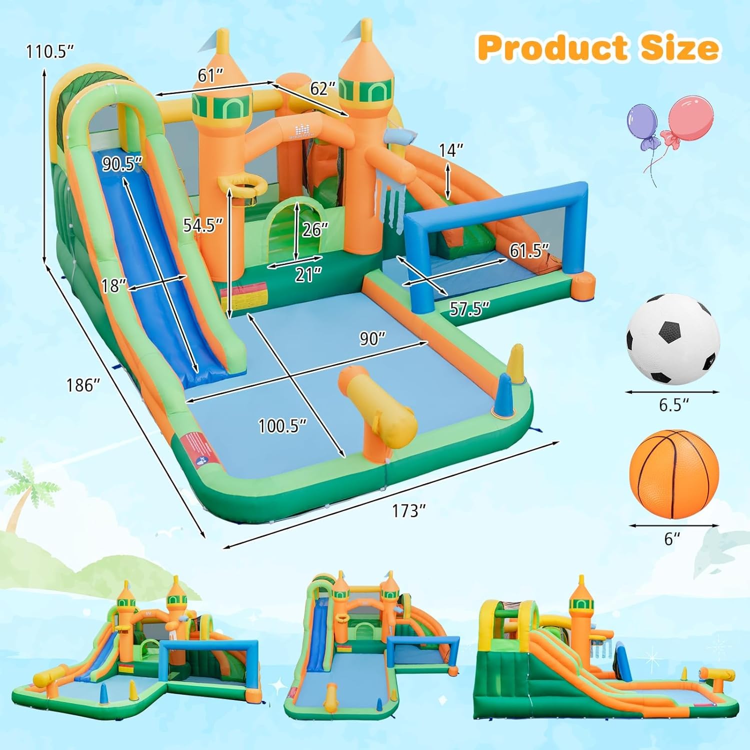 9-in-1 Inflatable Water Park B – Kids Outdoor Jump House Bewertung und Preis