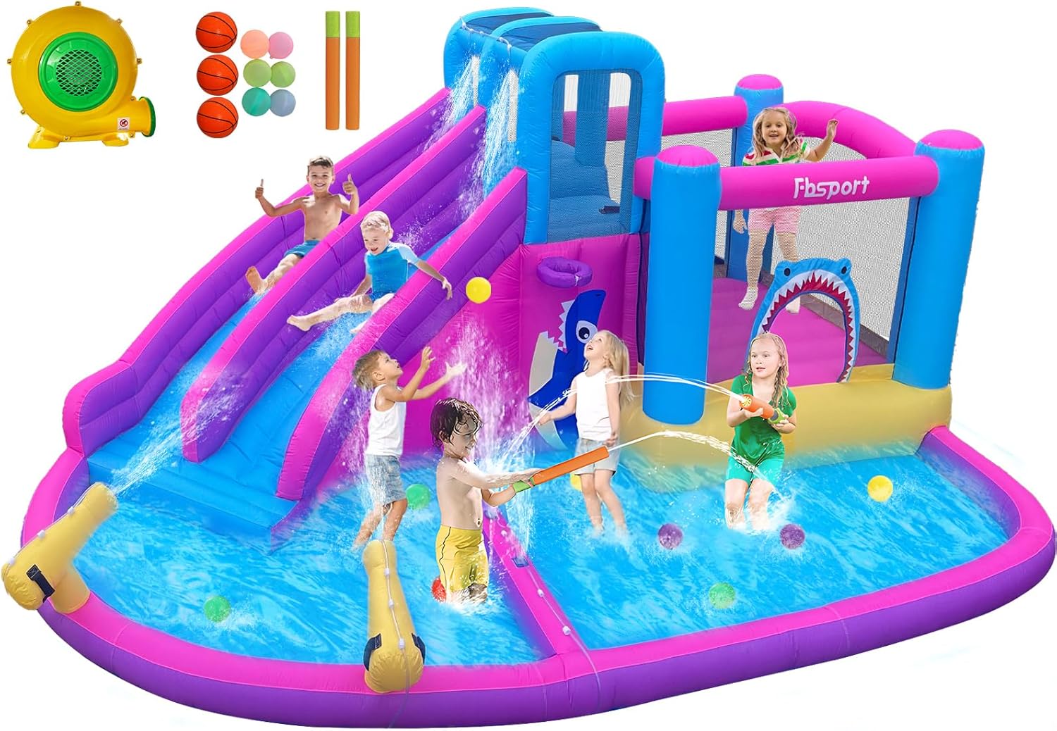 Twin Water Slides Inflatable B – Kids Outdoor Inflatable Bewertung und Preis