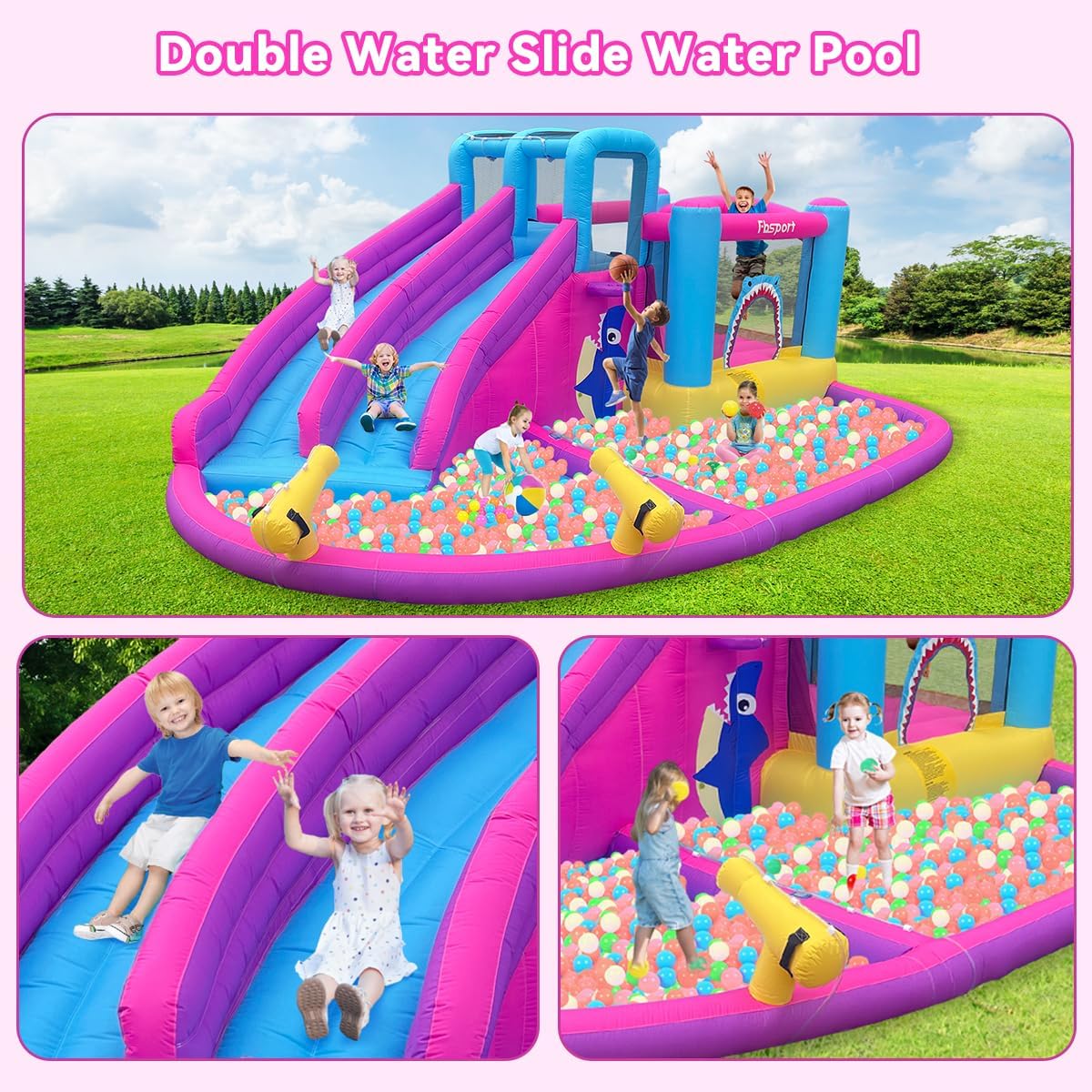 Twin Water Slides Inflatable B – Kids Outdoor Inflatable Bewertung und Preis