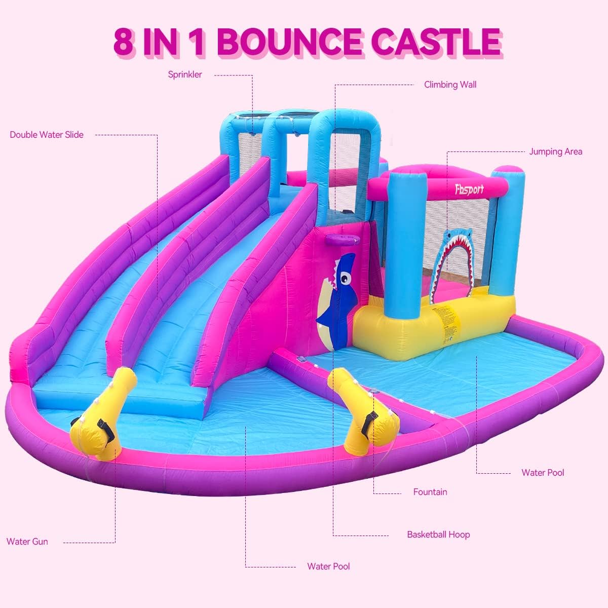 Twin Water Slides Inflatable B – Kids Outdoor Inflatable Bewertung und Preis
