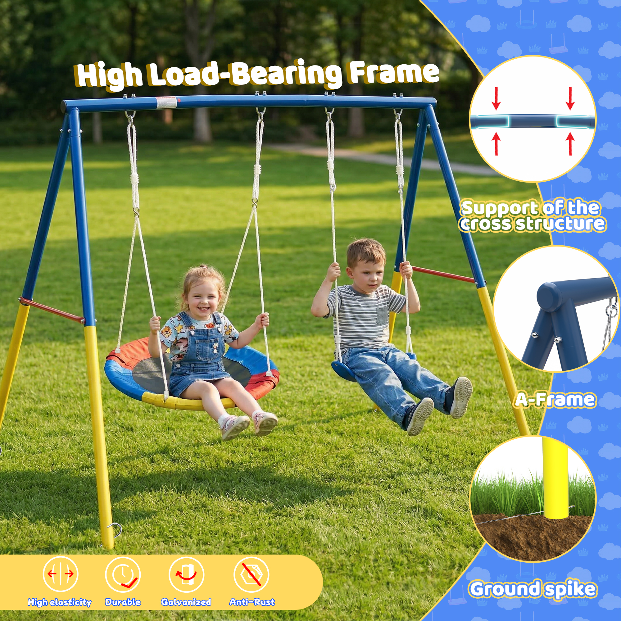 Outdoor Swing Set with Backyar – Kids Outdoor Playground Bewertung und Preis