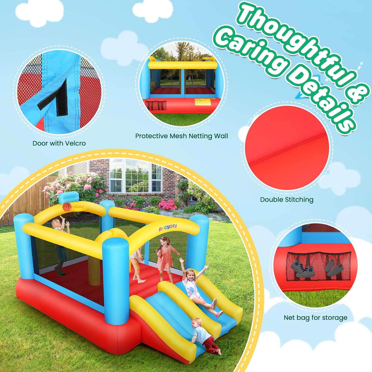 Kids Inflatable Bouncy Castle  – Kids Outdoor Inflatable Bewertung und Preis