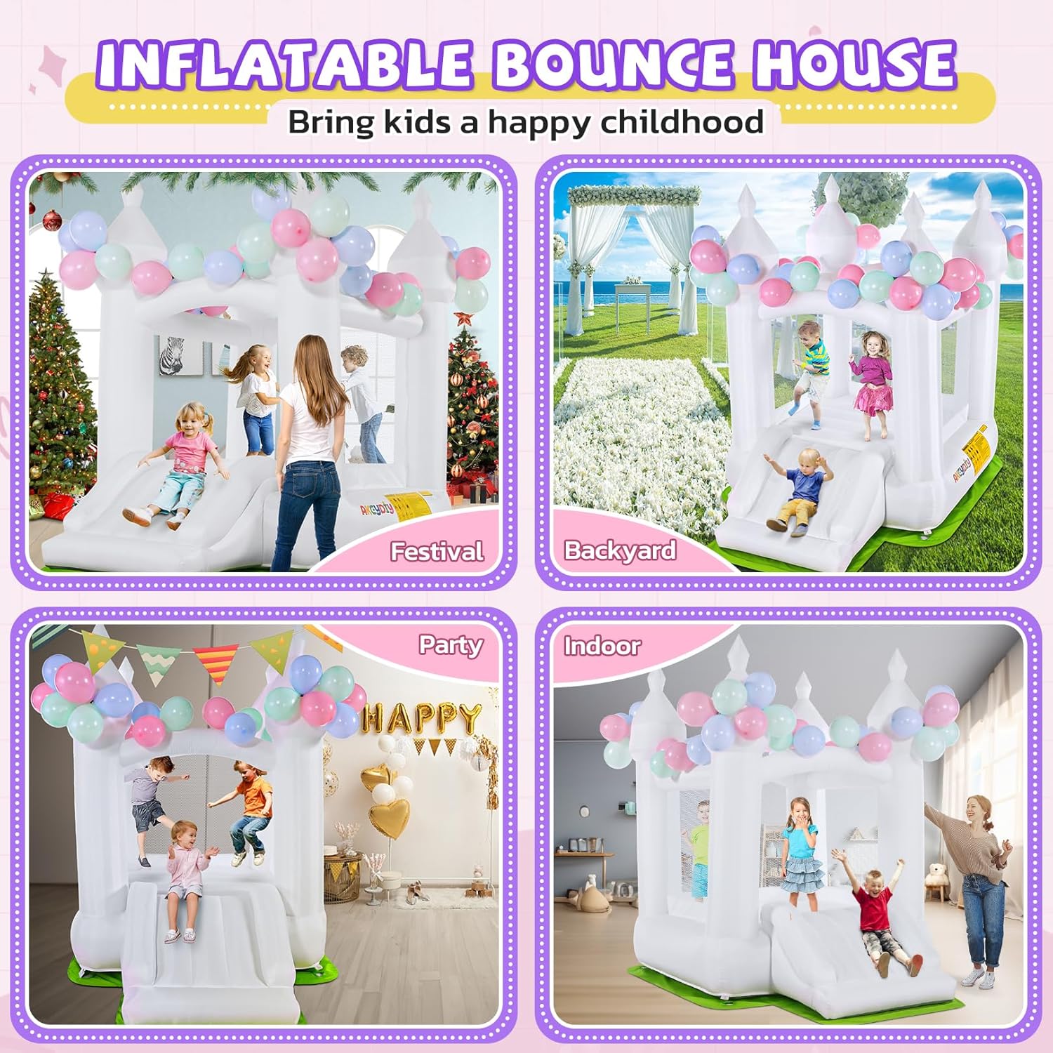 Kids Inflatable Bouncy Castle  – Kids Outdoor Inflatable Bewertung und Preis
